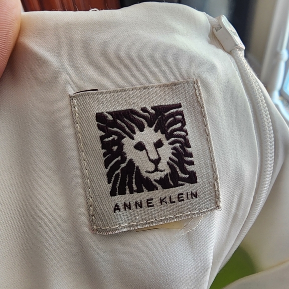 Ann Klein Green and White Color Block Striped Sleeveless Dress Fits M - Picture 2 of 12